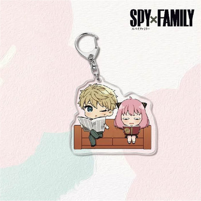 Kawaii Spy X Family Cosplay Keychain Twilight Yor Forger Anya Forger Keyring Cartoon Print Acrylic Key Chain Ring Anime Jewelry