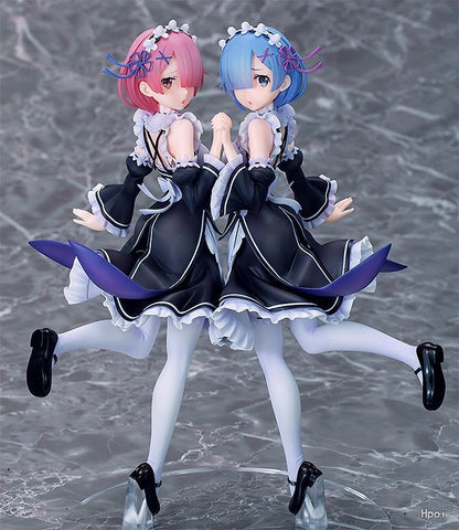 25cm Re: ZERO Starting Life in Another World Anime Figure Rem & Ram Twins Action Figure Rem/Ram Figure Collection Model Doll Toys