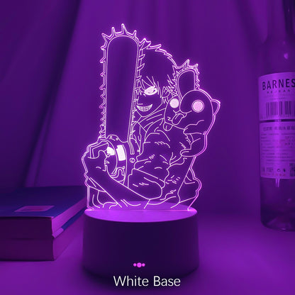 Newest Anime Led Light Chainsaw Man for Bedroom Decoration Nightlight Birthday Gifts Room Decor Table 3d Lamps Chainsaw Man