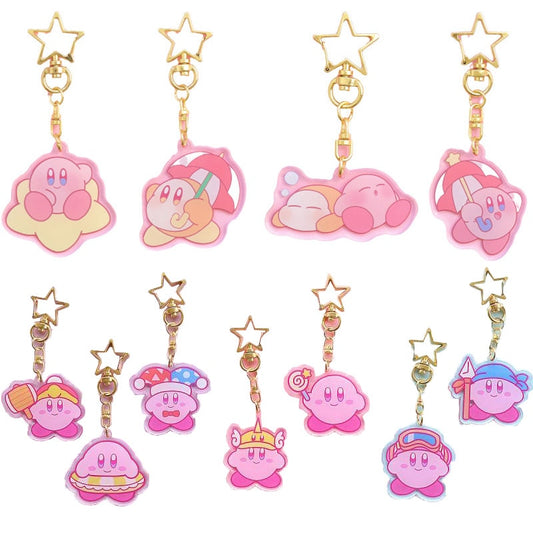 5Cm Kawaii Cartoon Cute Airpods Kirby Star Keychain Acrylic Badge Mini Keychain Pendant Pendant Girl Gift