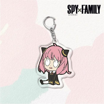 Kawaii Spy X Family Cosplay Keychain Twilight Yor Forger Anya Forger Keyring Cartoon Print Acrylic Key Chain Ring Anime Jewelry