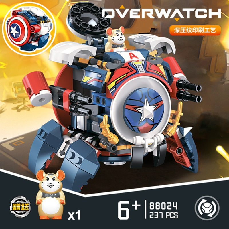 Overwatch Character Wrecking Ball Marvel Movie Iron Man Captain America Block Model Compatible LegoBall Brick Toys Gifts Boy