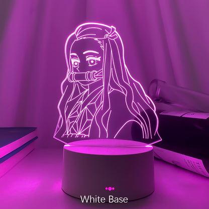 Kimetsu No Yaiba Nezuko Kamado Figure Led Night Light for Bedroom Decor Nightlight Kids Child Table 3d Lamp Demon Slayer Gift