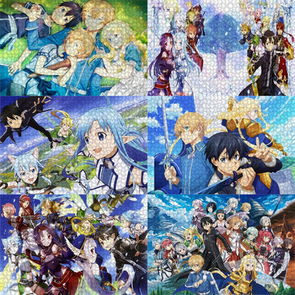 1000 Piece Japanese Anime Sword Art Online Puzzles Wooden SAO Puzzles For Adults Children Educational Toys Gifts