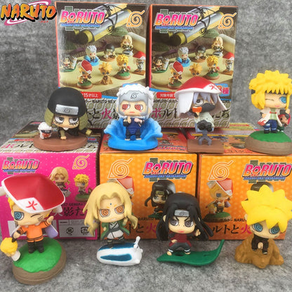 6Pcs Q Version Naruto Anime Figurine Uchiha Sasuke Itachi Gaara Akatsuki Action Figure PVC Model Toys For Children