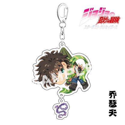 Anime Keychain JoJos Bizarre Adventure Man Key Chain for Women Accessories Cute Bag Pendant Key Ring Acrylic Cartoon Friends Gift