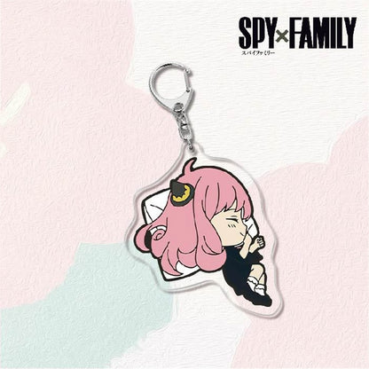 Kawaii Spy X Family Cosplay Keychain Twilight Yor Forger Anya Forger Keyring Cartoon Print Acrylic Key Chain Ring Anime Jewelry