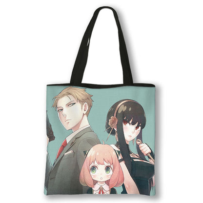 Japanese Anime Spy x Family Print Handbag Women Manga Characters Anya Shopping Bags Harajuku Totes Bag Canvas Shoulder Bags Gift