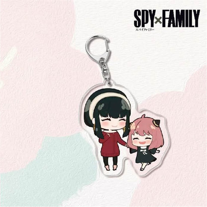 Kawaii Spy X Family Cosplay Keychain Twilight Yor Forger Anya Forger Keyring Cartoon Print Acrylic Key Chain Ring Anime Jewelry