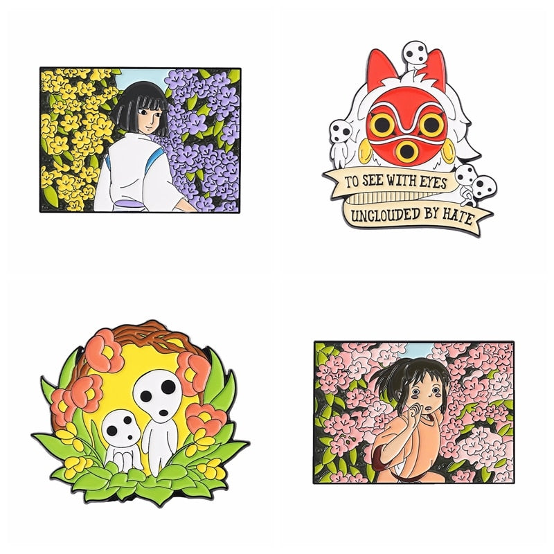 4-5pcs/Set Anime Pins Suit Enamel Pin JOJO's Bizarre Adventure Attack on Titan Jujutsu Kaisen Brooches Gift Friend Wholesale