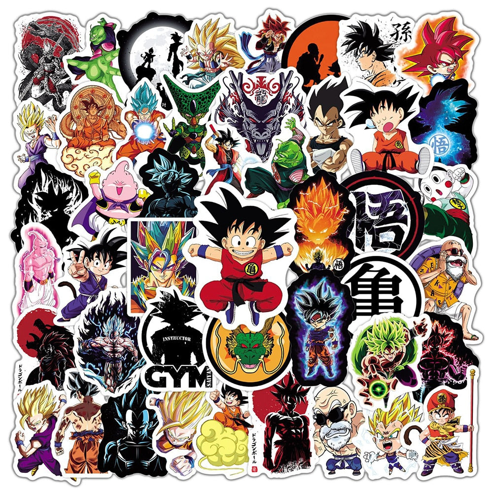 10/30/50PCS Dragon Ball Cool Anime Stickers Decals Decoration DIY Phone Notebook Suitcase Laptop Fridge Wall Graffiti Sticker