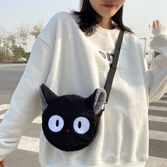 Anime Kiki&#39;s Delivery Service Cosplay Black JiJi Cartoon Plush Shoulder Bags For Women Mini Black Cat Kiki Messenger Bag Handbag Studio Ghibli