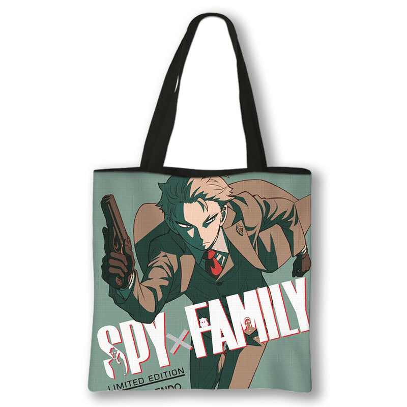 Japanese Anime Spy x Family Print Handbag Women Manga Characters Anya Shopping Bags Harajuku Totes Bag Canvas Shoulder Bags Gift