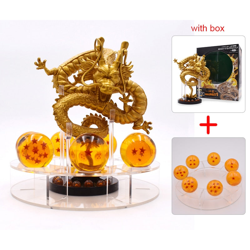 Dragon Ball Z Anime Shenlong Figures Set Esferas Del Dragon and 7 Stars Dragonball Balls 3.5cm Shelf Figurine Collection Model