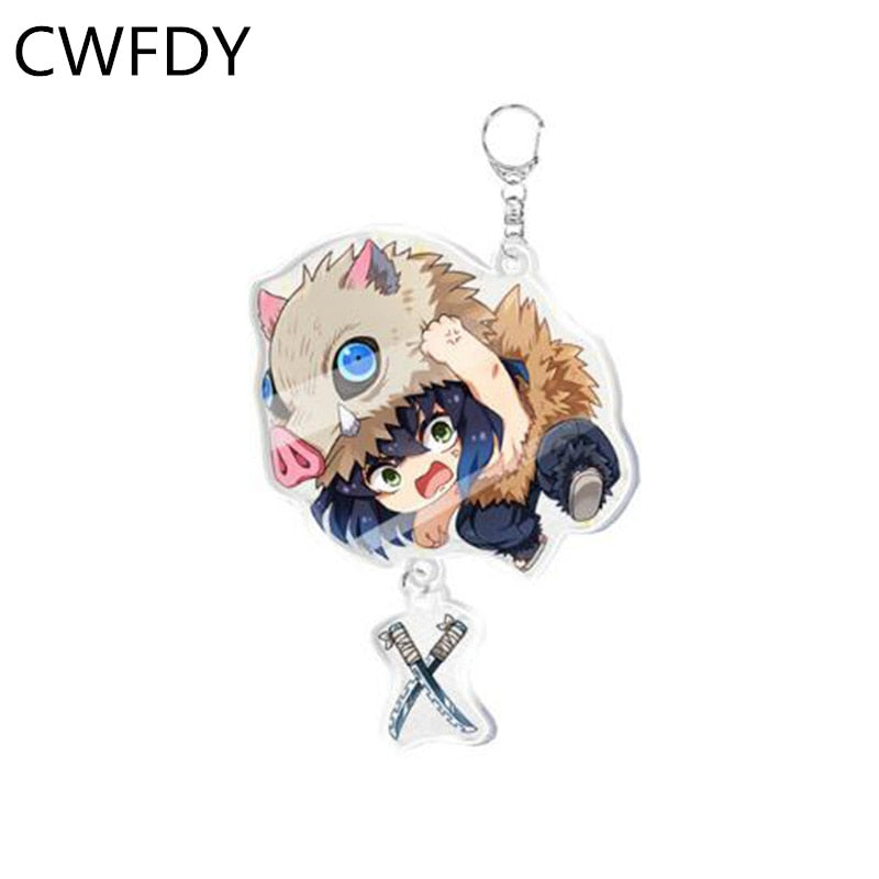 Anime Demon Slayer Kimetsu No Yaiba Keychain Kamado Tanjirou Kamado-Nezuko Tomioka Giyuu Acrylic Key Chain Cute Funny Cartoon