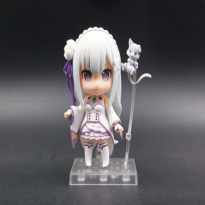 10cm Re: Zero in a Different World From Zero Anime Figure Emilia Action Figure 663# Rem Ram Figurine Collectible Model Doll Toys