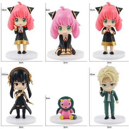 18CM Anya Forger PVC Replaceable Head Mini Spy X Family Figures Loid Forger Yor Forger Figurine Manga Doll Cute Toys