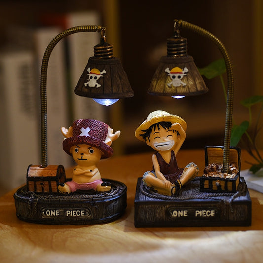 BANADAI Anime One Piece Luffy Figures Toy 17cm Cute One Piece Chopper Figure With Night Lamp Light Home Decoration Figuras Toys