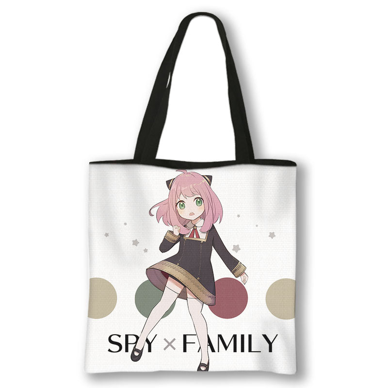 Japanese Anime Spy x Family Print Handbag Women Manga Characters Anya Shopping Bags Harajuku Totes Bag Canvas Shoulder Bags Gift