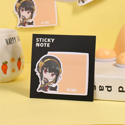 30 Sheets Anime Spy X Family Sticky Note Leave Message Memo Pad Stickers Tearable Memo Pads Notes Index Flags Tab Stationery