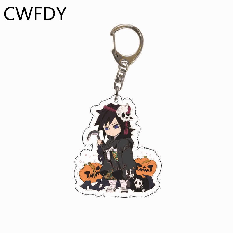 Anime Demon Slayer Kimetsu No Yaiba Keychain Kamado Tanjirou Kamado-Nezuko Tomioka Giyuu Acrylic Key Chain Cute Funny Cartoon