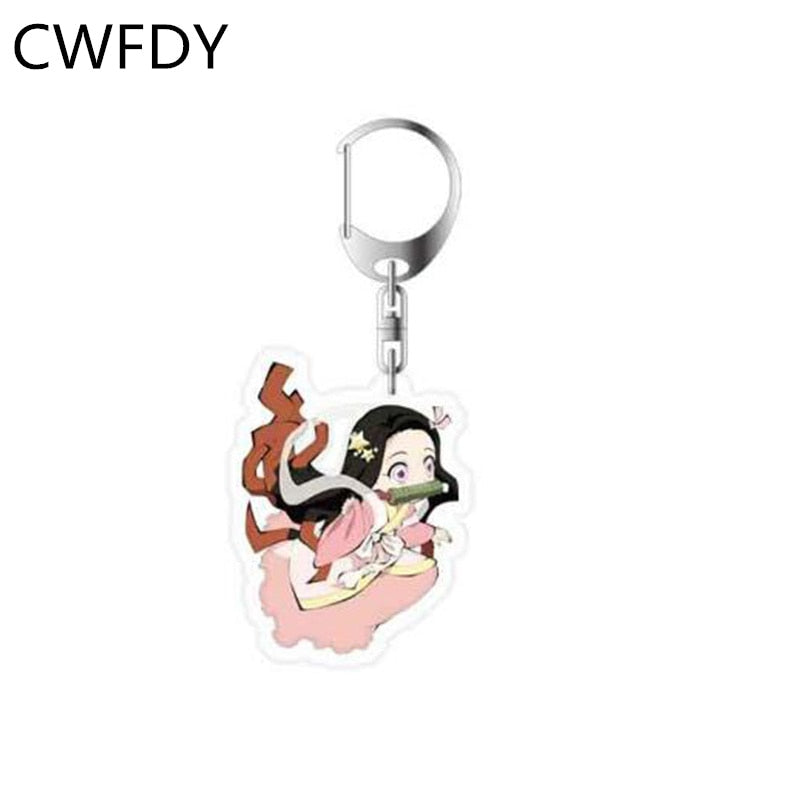 Anime Demon Slayer Kimetsu No Yaiba Keychain Kamado Tanjirou Kamado-Nezuko Tomioka Giyuu Acrylic Key Chain Cute Funny Cartoon