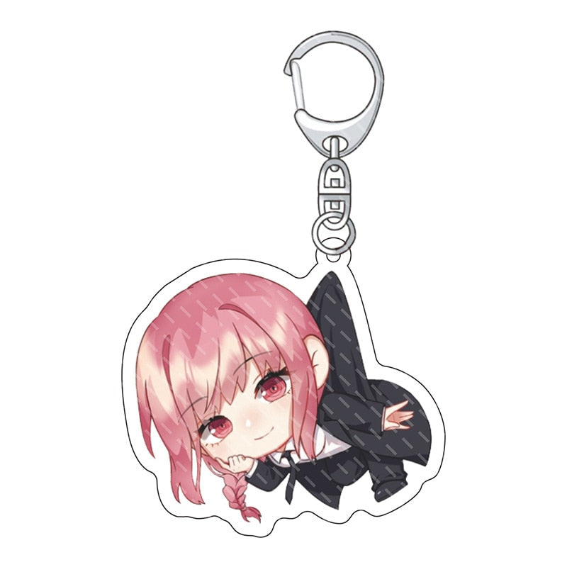 Manga Chainsaw Man Collection Keychain Car Key Chain Anime Figures Denji Pochita Makima Power Acrylic Metal Keyring Wholesale