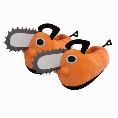 New Pochita Plush Slipper Chainsaw Chain Saw Man Cosplay Orange Dog Slipper Japan Anime Stranger Plushie Slipper Christmas Gift