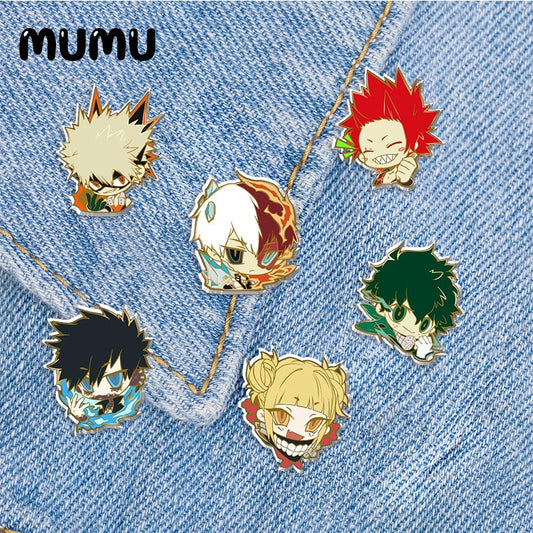 2022 New Anime My Hero Academia Lapel Pin Cute Deku Todoroki Acrylic Brooches Handmade Epoxy Jewelry Shirt Bag Badge