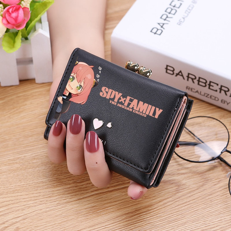 Anime Spy x Family Anya Short Purses Female Card Holder Wallets Lady Small Coin Pocket Mini Money Bag Portable Clutch