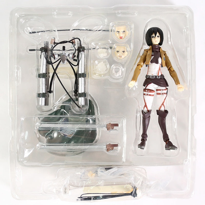 Figma Attack on Titan Eren Jaeger / Mikasa Ackerman / Levi Ackerman / PVC Action Figure Model Toy Figuirne