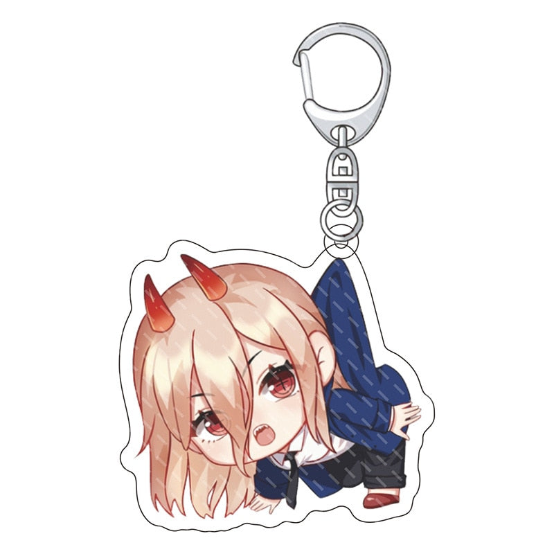 Manga Chainsaw Man Collection Keychain Car Key Chain Anime Figures Denji Pochita Makima Power Acrylic Metal Keyring Wholesale