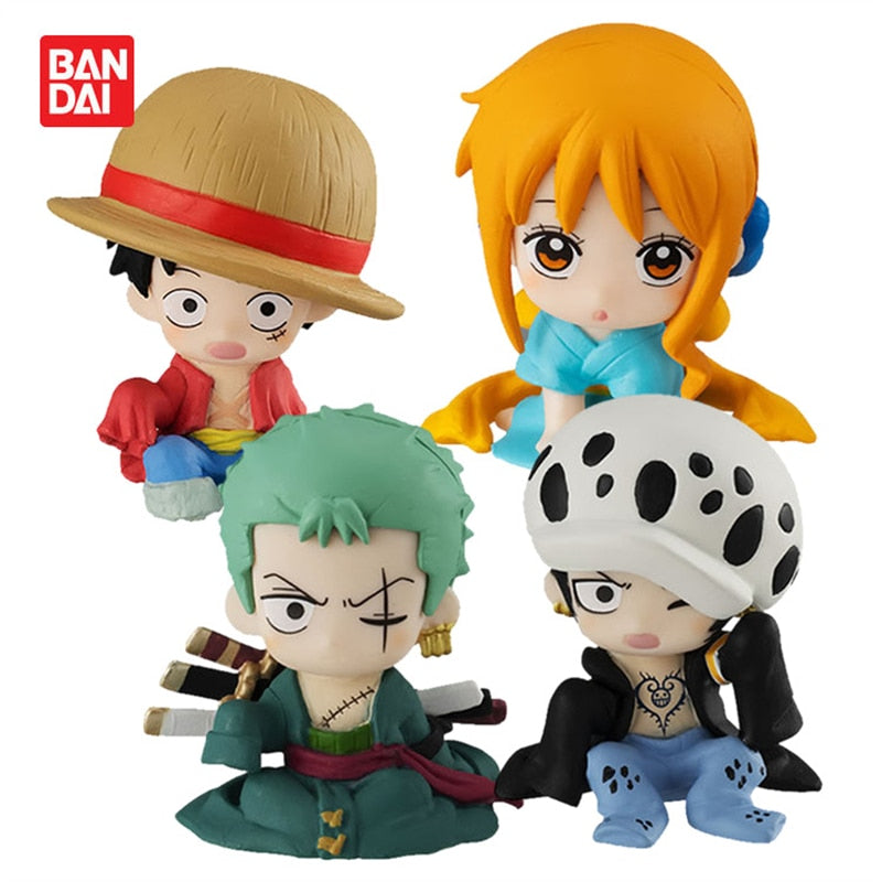 Anime One Piece Figure Gasha Nami Monkey D. Luffy Roronoa Zoro Trafalgar D. Water Law Toys Kawaii Pvc Model Doll Ornaments Gift