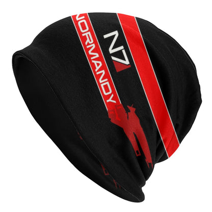 Video Game Mass Effect N7 Skullies Beanies Caps Men Women Unisex Hip Hop Winter Warm Knit Hat Alliance Military Bonnet Hats