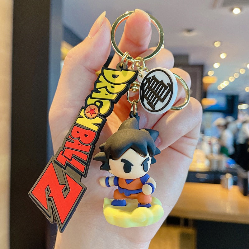 Dragon Ball Keychain PVC Cartoon Anime Figure Trunks Son Goku Piccolo Buu Vegeta Action Figures Key Chain Keyring Bag Pendant