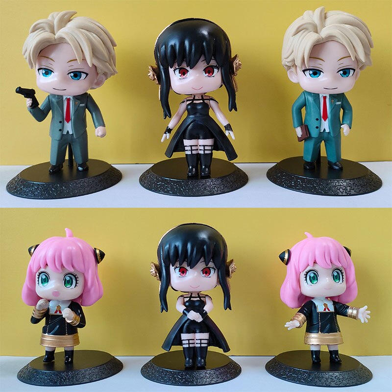 18CM Anya Forger PVC Replaceable Head Mini Spy X Family Figures Loid Forger Yor Forger Figurine Manga Doll Cute Toys