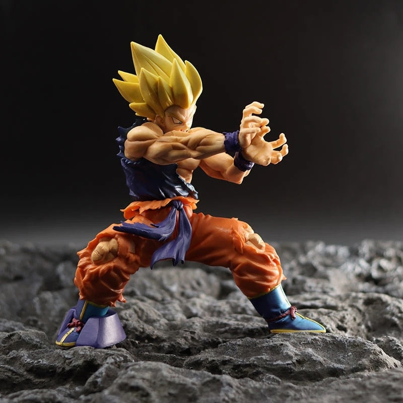 15.5CM Dragon Ball Anime Figure Battle Damage Shockwave Goku Manga Anime Statue PVC Action Figure Collection Model Toys Doll