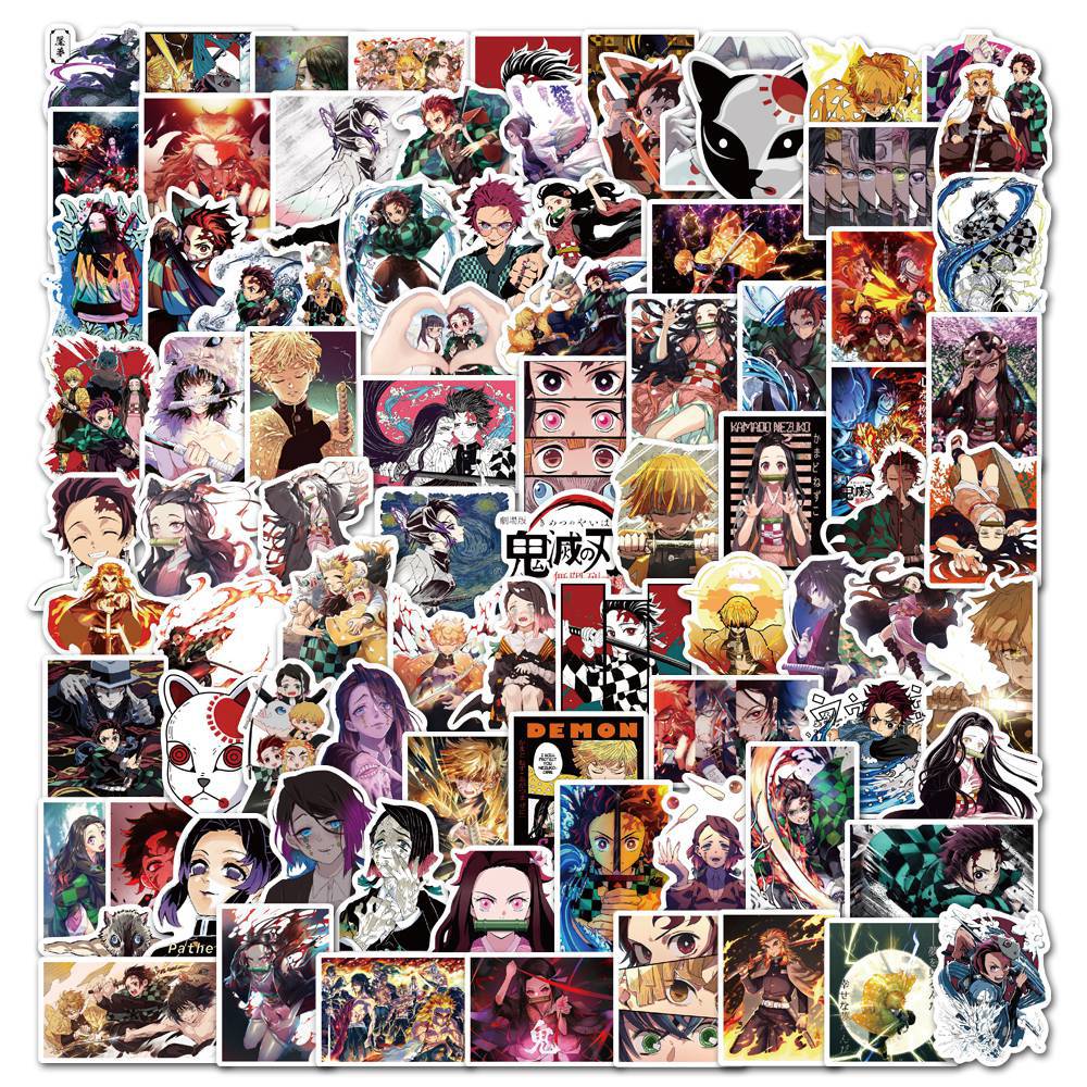 100pcs Varied Anime Stickers Attack on Titan / Spirited Away / Tokyo Avengers / Dragon Ball / Naruto Sticker Cute Sticker Pack