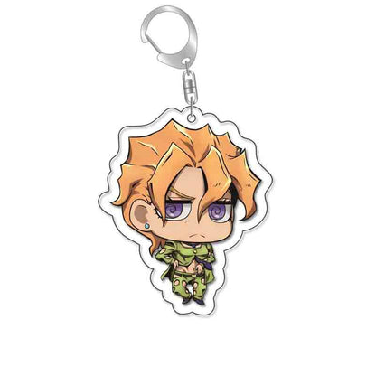 Anime Keychain JoJos Bizarre Adventure Man Key Chain for Women Accessories Cute Bag Pendant Key Ring Acrylic Cartoon Friends Gift