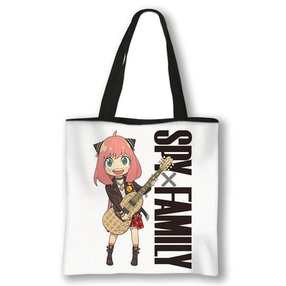 Japanese Anime Spy x Family Print Handbag Women Manga Characters Anya Shopping Bags Harajuku Totes Bag Canvas Shoulder Bags Gift