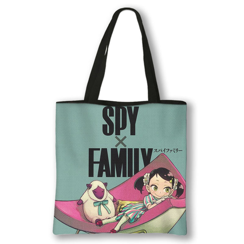 Japanese Anime Spy x Family Print Handbag Women Manga Characters Anya Shopping Bags Harajuku Totes Bag Canvas Shoulder Bags Gift