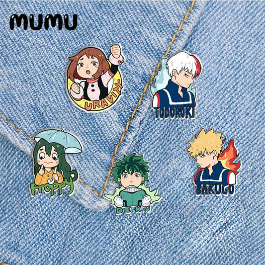 2023 New Boku no Hero Academia Lapel Pin Anime Acrylic Brooches Handmade Epoxy Jewelry Shirt Bag Badge