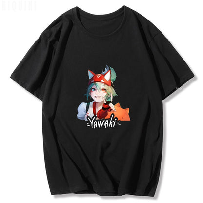 Overwatch 2 Kiriko T-shirt Casual Hip Hop Cartoon Korean Printed Tshirt Harajuku Cotton Woman Summer Funny Short Sleeve T Shirt