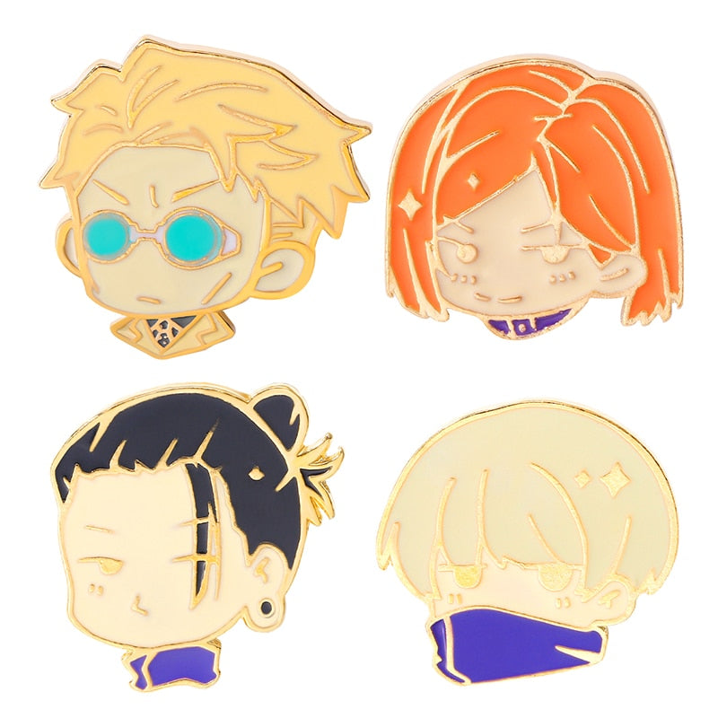 4-5pcs/Set Anime Pins Suit Enamel Pin JOJO's Bizarre Adventure Attack on Titan Jujutsu Kaisen Brooches Gift Friend Wholesale