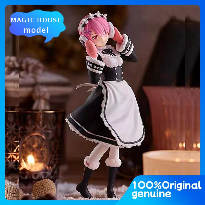 100% Original:GSC Pop Up Parade Re: Zero in a different world from zero Rem Ram 21cm 1/7 PVC Action Figure Anime Toys