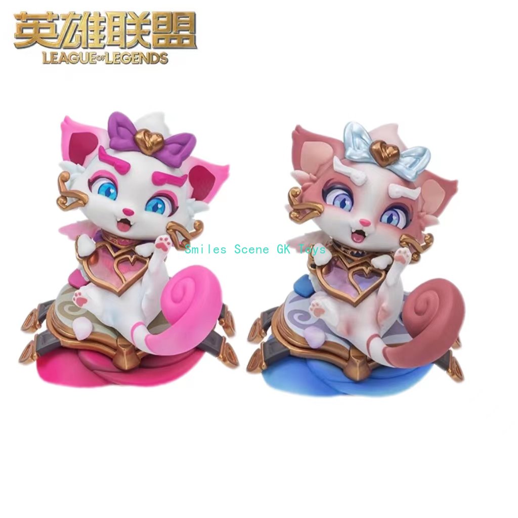 In Stock League of Legends Anime Figure Valentine's Day Limited Soul-searching Cat Yuumi Colorful Suit Limited Collection Model