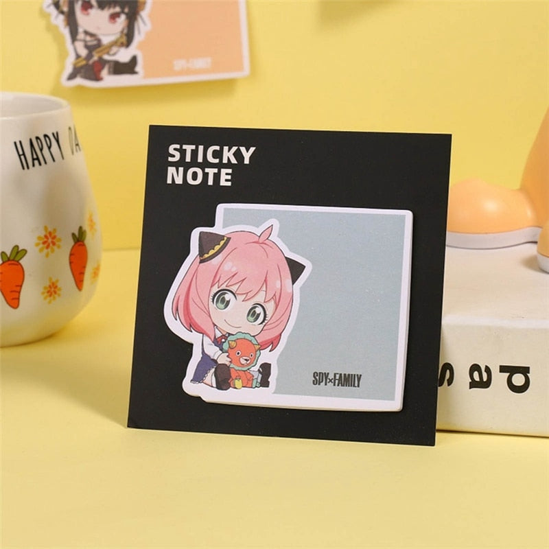 30 Sheets Anime Spy X Family Sticky Note Leave Message Memo Pad Stickers Tearable Memo Pads Notes Index Flags Tab Stationery