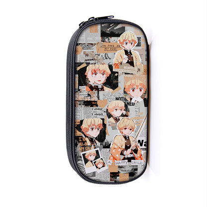 Anime Demon Slayer Kimetsu No Yaiba Canvas Purse Pencil Case Zipper Makeup Bag Pen Stationery Bag catoon Pencil Box