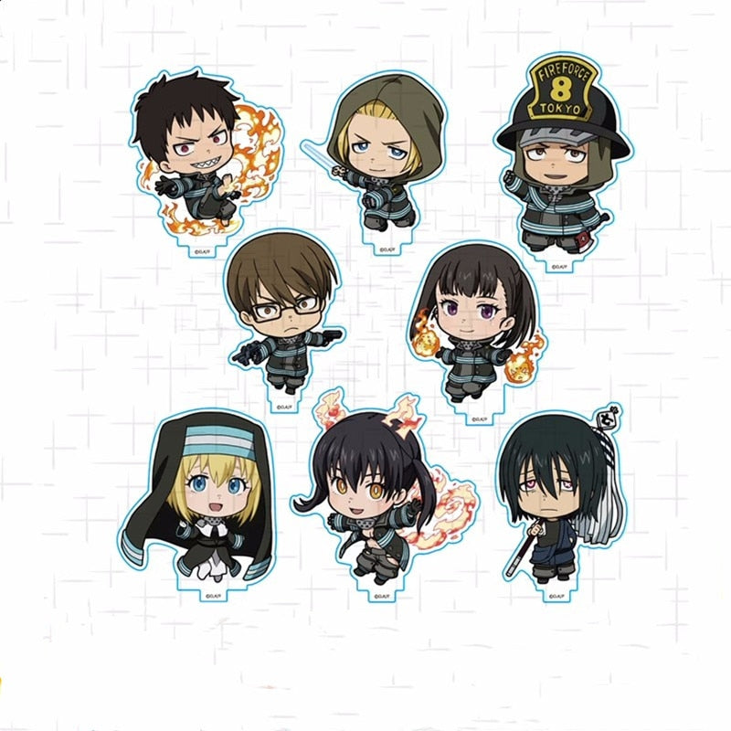 Fire Force Shinra Kusakabe Anime Enn Enn no Shouboutai Mini Action Figure Doll Acrylic Stands Model Cosplay Toy for Gift