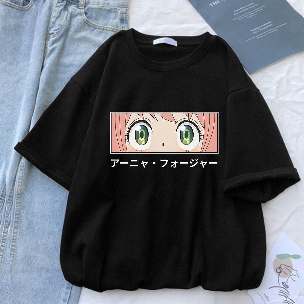 Spy X Family Forger Family Art Anime Women T Shirt Breathable Street T-Shirt Casual Harajuku Tee Tops Summer Street Short Sleeve